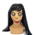Mask Momo Headgear, cabelo comprido, fantasia assustadora de cosplay de látex Mask Momo Headgear, cabelo comprido, fantasia assustadora de cosplay de látex
