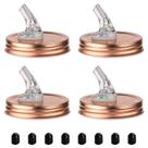 Mason Jar Pour Spouts, pacote com 4 e 8 tampas para boca normal