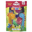Massa de Modelar 12 cores 6 moldes 1 rolinho 1 faquinha dino 2 magic kids Massa de Modelar 12 cores 6 moldes 1 rolinho 1 faquinha dino 2 magic kids