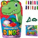 Massa de Modelar Dino 120g com 12 Cores e 2 Moldes Criativa Estofados