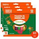 Massa de Modelar Massinha 12 Cores Infantil Escolar Kit 3 pacotes Não Tóxica Desenvolve Criatividade Coordenação Motora Massa de Modelar Massinha 12 Cores Infantil Escolar Kit 3 pacotes Não Tóxica Desenvolve Criatividade Coordenação Motora