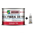 Massa Fibra de Vidro 750g com Catalisador - Maxi Rubber