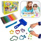 Massa Para Modelar Kit Com 12 Massinhas + Moldes 180gr