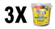Massa para Modelar Kit De Massinhas com Moldes 150g 3 Unid
