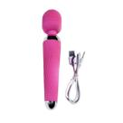 Massageador Corporal Varinha Mágica Portátil Potente Bateria USB 6000 Rpm Rosa