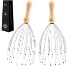 Massageador de cabeça USAGA 28 Finger Head Scratcher Wood Handle