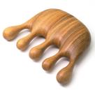 Massageador de couro cabeludo Comb Moreinday Wooden Green Sandalwood S