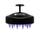 Massageador de couro cabeludo HEETA com cerdas macias de silicone preto