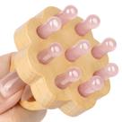 Massageador de couro cabeludo Ideayard Rose Quartz Dente-Wooden Comb