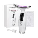 Massageador Facial E De Pescoço LED De 7 Cores Para Uso Doméstico, Vibração Com 3 Níveis, Terapia De