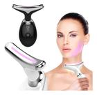 Massageador Facial e Pescoço Elétrico Vibratório LED 3 Cores Firmeza e Relaxamento