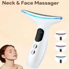Massageador Facial e Pescoço Portátil LED 3 Cores 4 Modos Rejuvenescimento, AntiRugas e Firmeza com Aquecimento