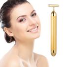 Massageador Facial para Definição de V-Line e Harmonização de Rosto Barra de Ouro Vibratória 24k Pro