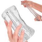 Massageador Masculino Transparente Com Texturas Em Silicone