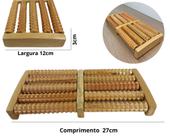 Massageador Rolo Madeira Para Os Dois Pés Fisioterapia Relax