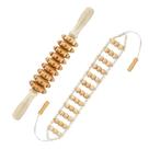 Massageador traseiro de madeira Deston 2 em 1, corda de rolo e bastão de massageador portátil, fáscia relaxante, celulite, músculos, costas e abdômen, ferramenta de massagem terapêutica linfática anticelulite e recuperação muscular