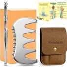 Massageador Vornelatrix 2 em 1 Conjunto Gua Sha em Aço Inoxidável