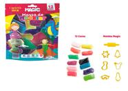 Massinha de Modelar Magic Com Moldes 12 Cores Magic