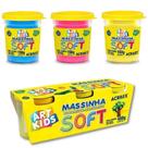 Massinha de Modelar Soft 3 Potes 150g Cores Sortidas