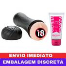 Masturbador Masculino Lanterna Texturizado + Lubrificante LoveLub