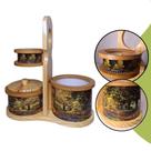 Mateira em Madeira Porta Térmica Cuia e Erva Kit Bolsa Suporte Chimarrão Decorado Imagens Acessórios Chimarrão Cozinha -