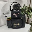 Mateira Personalizada Amor e Fé para Levar Chimarrão Cor Preta - Coutre Bolsas