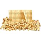 Material dourado c/estojo de madeira 111 pecas coluna unidade