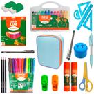 Material Escolar Completo com Estojo Duplo + 90 Itens Volta as Aulas - Leo e Leo