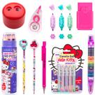 Material Escolar Hello Kitty Lapis De Cor + 15 Itens - Leo e Leo