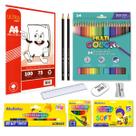 Material escolar infantil para pintura e artes kit com 10 peças
