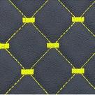 material sintético Acoplado Bordado Diamante Mosaico Preto e Amarelo 50cm