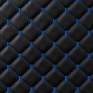 material sintético Automotivo Diamante Preto Com Costura Azul 1Mt X 1,38Mt