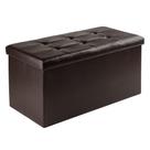 material sintético de chocolate Ottoman Winsome Ashford Storage 38x75x38cm