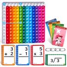 Math Flash Cards + Pop Fidget Chart JoyCat para crianças de 4 a 8 anos