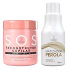 Matizador Efeito Loiro PÉROLA 300ml e SOS Reconstrutor 500ml KIT