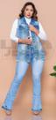 Max Colete Jeans Feminino com Destroyed.