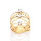 Maxi Anel Aro Triplo Com Zircônias Rommanel 513639 Tamanho:22Cor:BRANCO