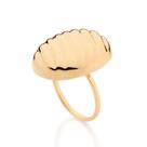 Maxi Anel Botão Oval Abaulado Banhado a Ouro Rommanel 513636 Tamanho:24Cor:Dourado
