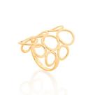 Maxi anel círculos vazados banhado a ouro 18k Cód. 5110482800 TAM 28