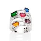 Maxi anel de prata 925 com cristais COLORIDO 810264 Rommanel