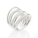 Maxi anel de prata 925 com zircônias BRANCO 810210 Rommanel