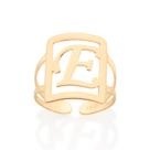 Maxi anel letra ajustável 18k Letra e 513298 Rommanel