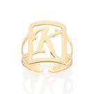 Maxi anel letra ajustável 18k Letra k 513298 Rommanel