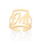 Maxi anel letra ajustável 18k Letra m 513298 Rommanel Maxi anel letra ajustável 18k Letra m 513298 Rommanel