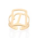 Maxi anel letra ajustável 18k Letra t 513298 Rommanel