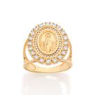 Maxi Anel Oval N.S. Das Graças Com Zircônias Rommanel 513640 Tamanho:20Cor:BRANCO