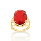 Maxi Anel Rommanel Folheado a Ouro com Cristal 512950