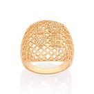 Maxi Anel Rommanel Folheado Ouro Love Com Zirconias 513362