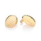 Maxi Brinco Botão Abaulado Banhado a Ouro Rommanel 527590 Cor:Dourado