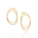 Maxi Brinco Feminino Oval Vazado Sobreposto Banhado a Ouro 18k 527409